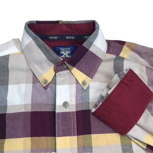 VTG Wrangler 20X Western Shirt Men SMALL Maroon White Colorblock Check Flip Cuff